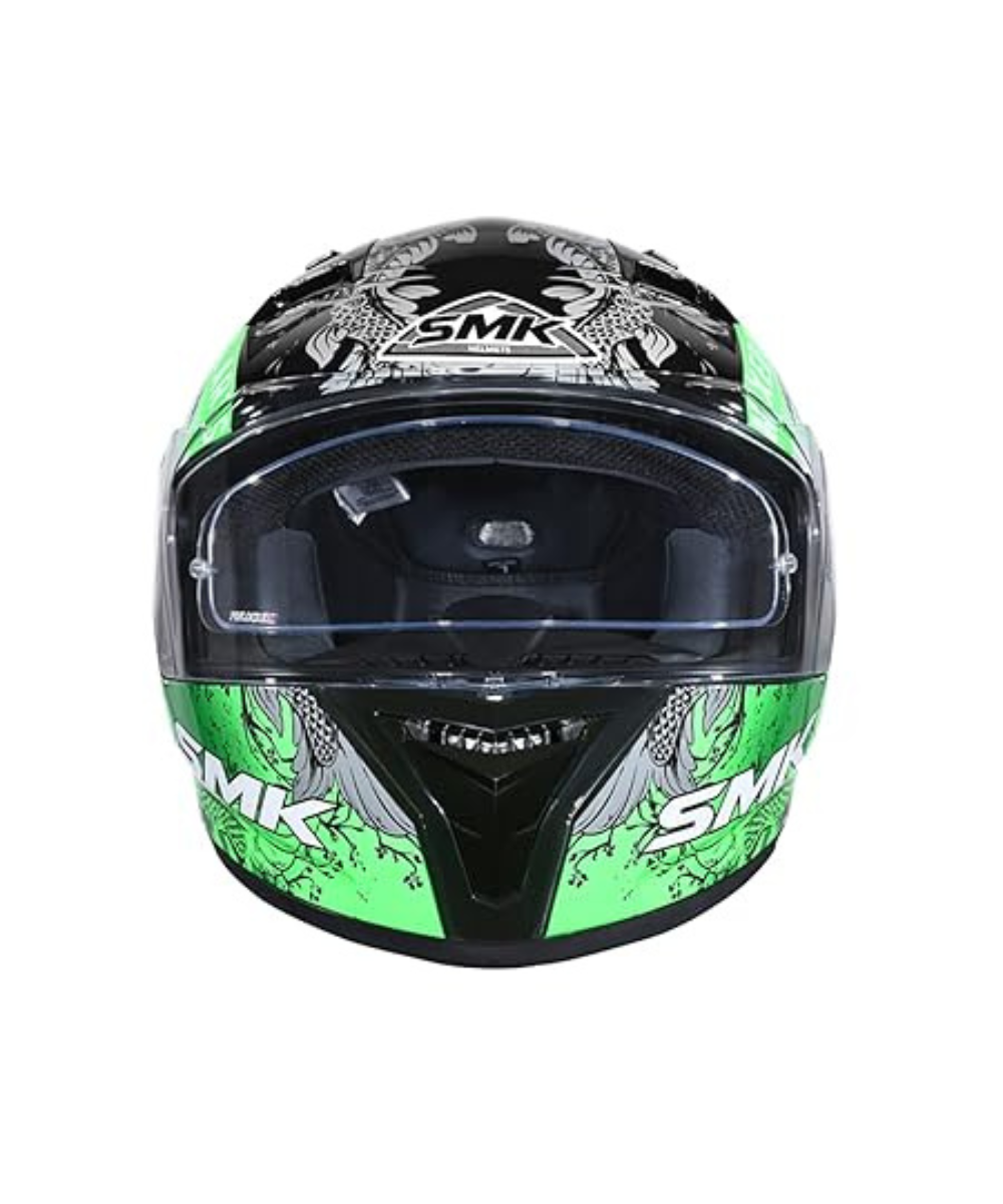 SMK Stellar Samurai MA268 Black Green Helmet - SMK