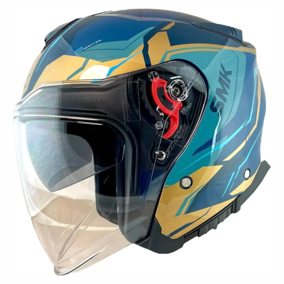 SMK GTJ Escape GRPS GL575 Half Face Helmet - Gloss Gold Blue - SMK