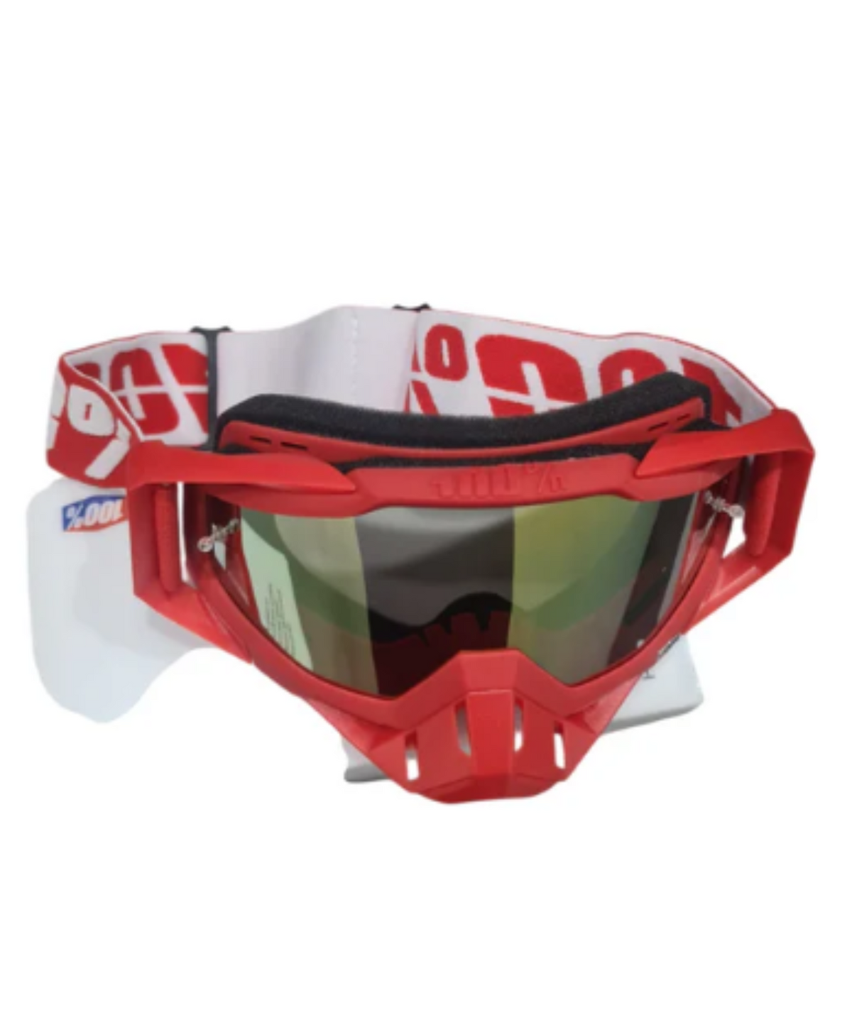 100% ADV Racecraft Mirror Yellow Lens Goggle - Red - 100%