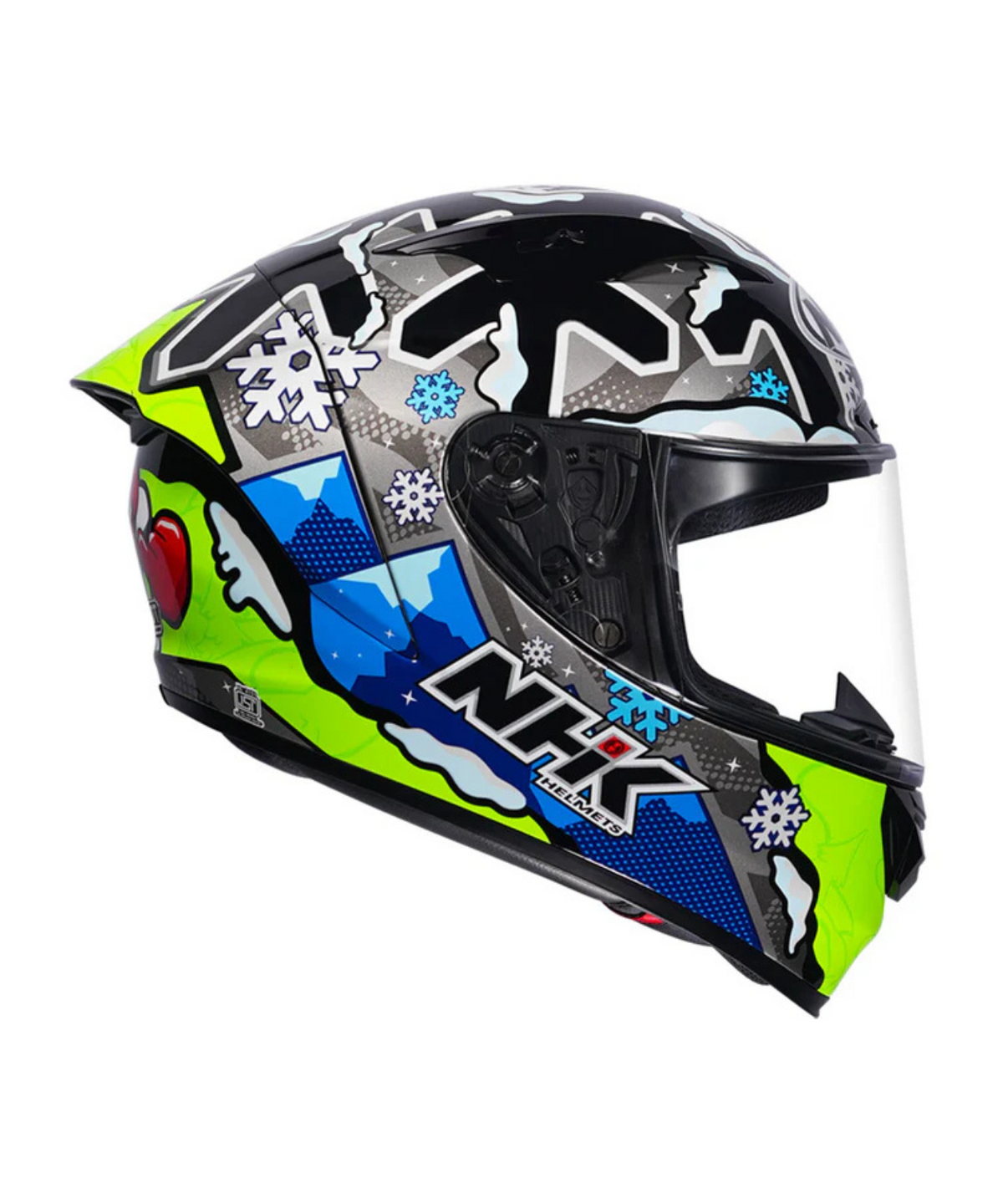 NHK GP R Tech Street Winter Night Helmet - Black Silver - NHK