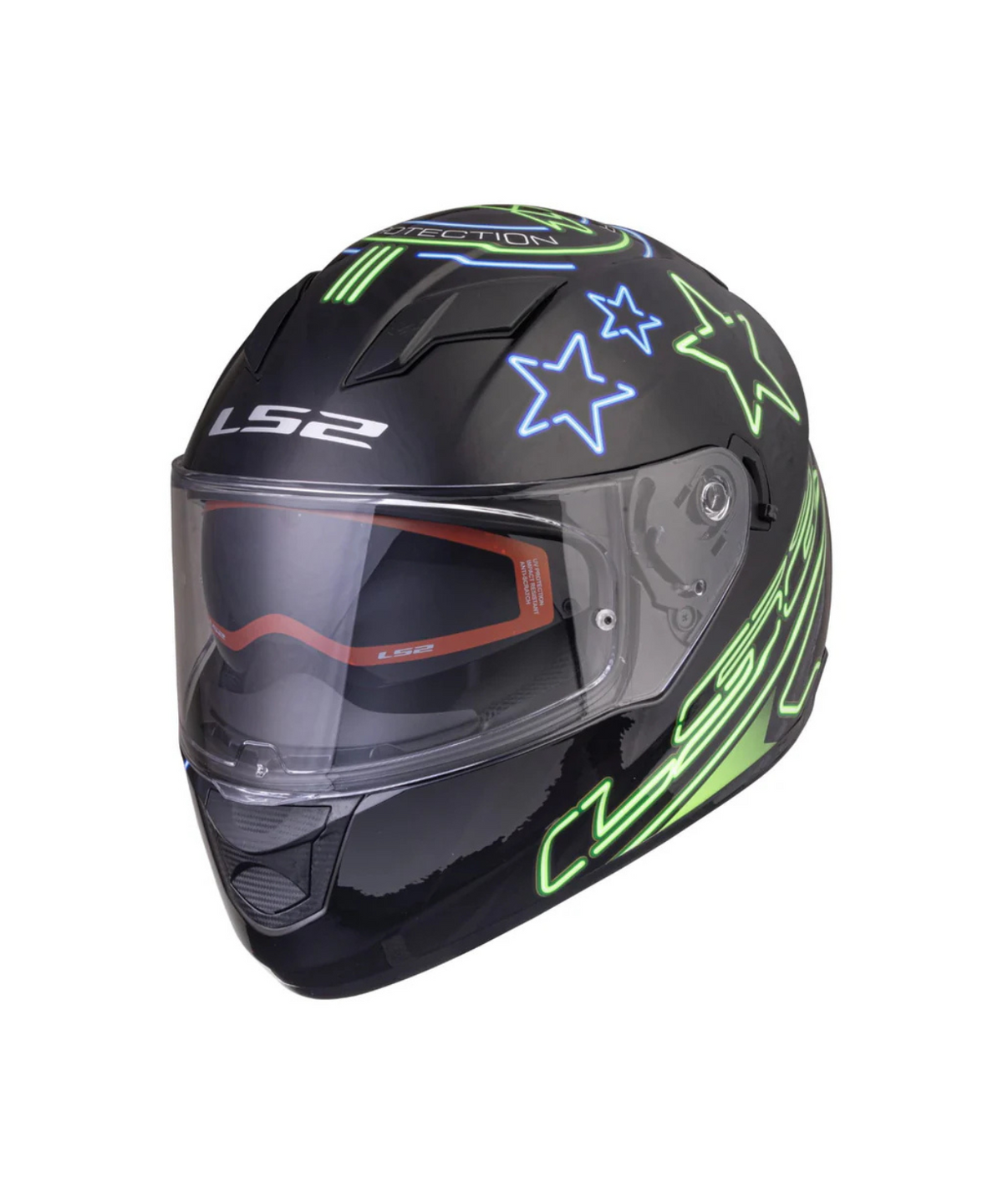 LS2 FF320 Stream Evo With Pinlock Helmet - Gloss Neon Black Fluo Green Blue - LS2
