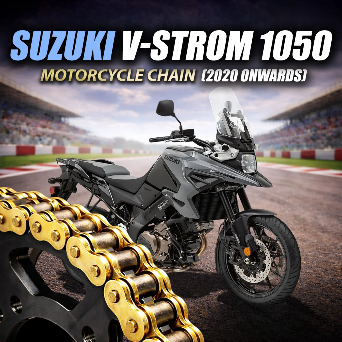 Crank1 Suzuki V-Strom 1050 (2020 Onwards) 525 Pitch ZVM-X 120L Chain - Gold