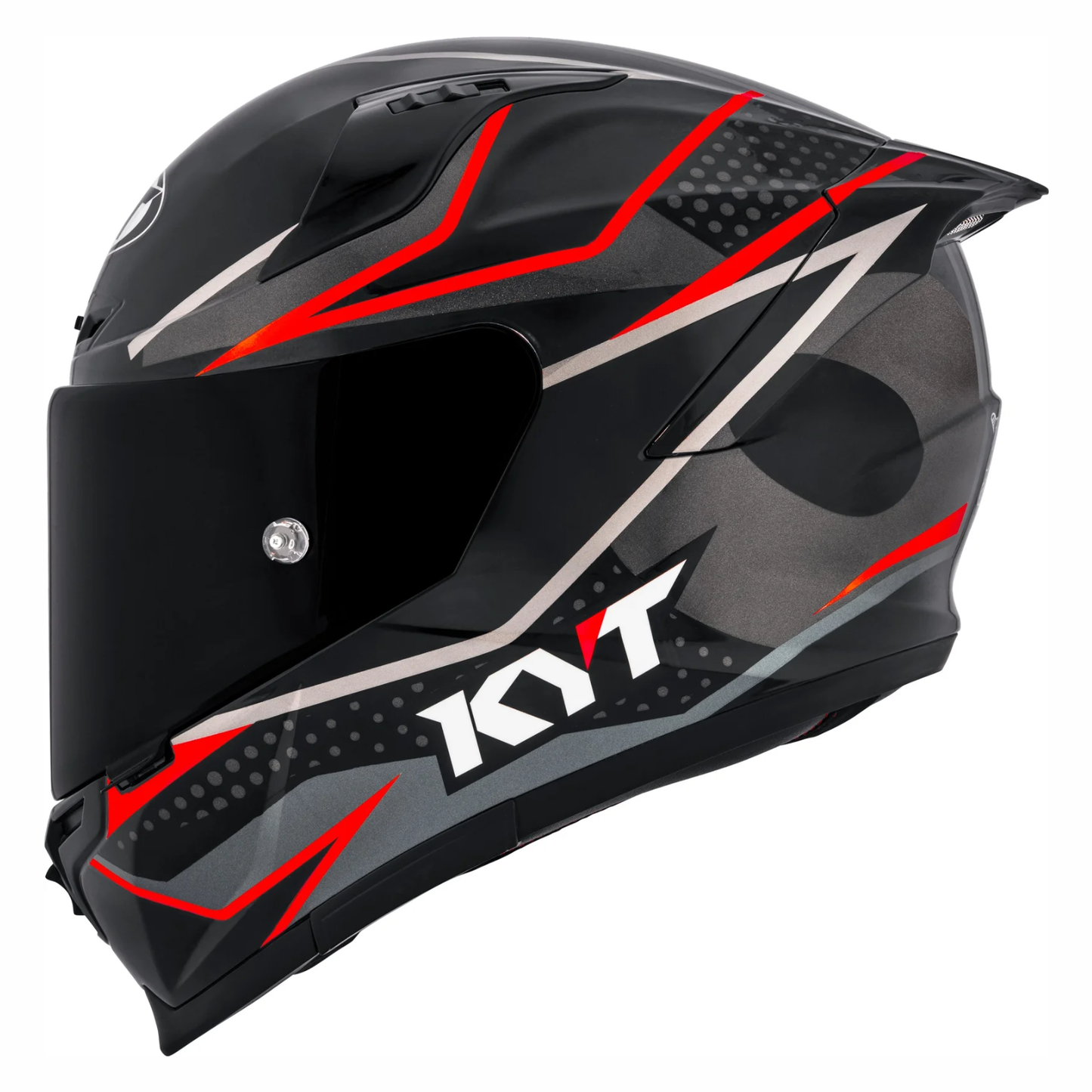 KYT Striker SV Davo Replica Helmet - Gloss Black Red Fluro