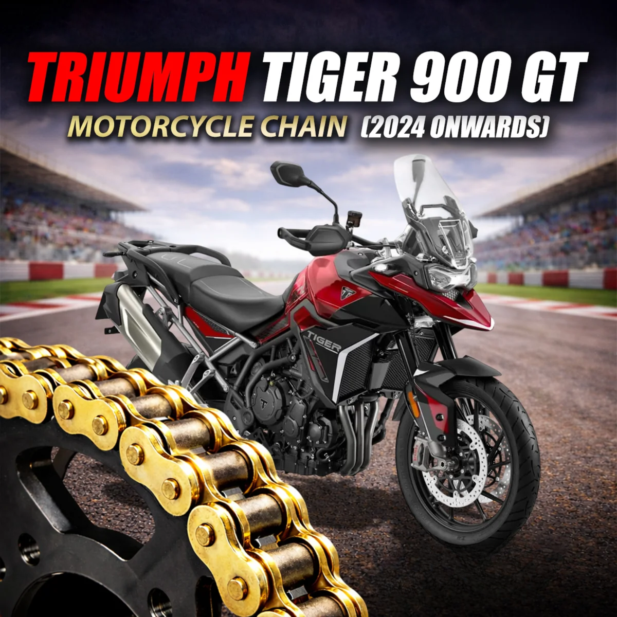 Crank1 Triumph Tiger 900 GT (2024 Onwards) 525 Pitch ZVM-X 122L Chain - Gold - Crank 1