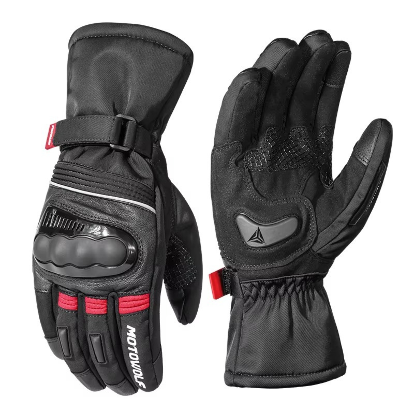Motowolf Winter Motorcycle Gloves - MDL0318 - Black Red