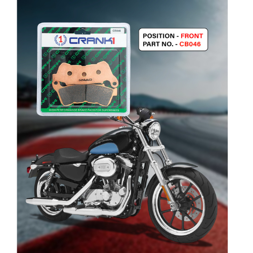 Crank1 Fully Sintered H2 Series Brake Pads for Harley Davidson Super Low