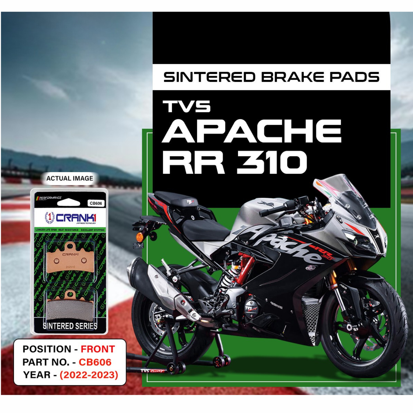 Crank1 TVS Apache RR310 (2022-2023) Sintered Brake Pads