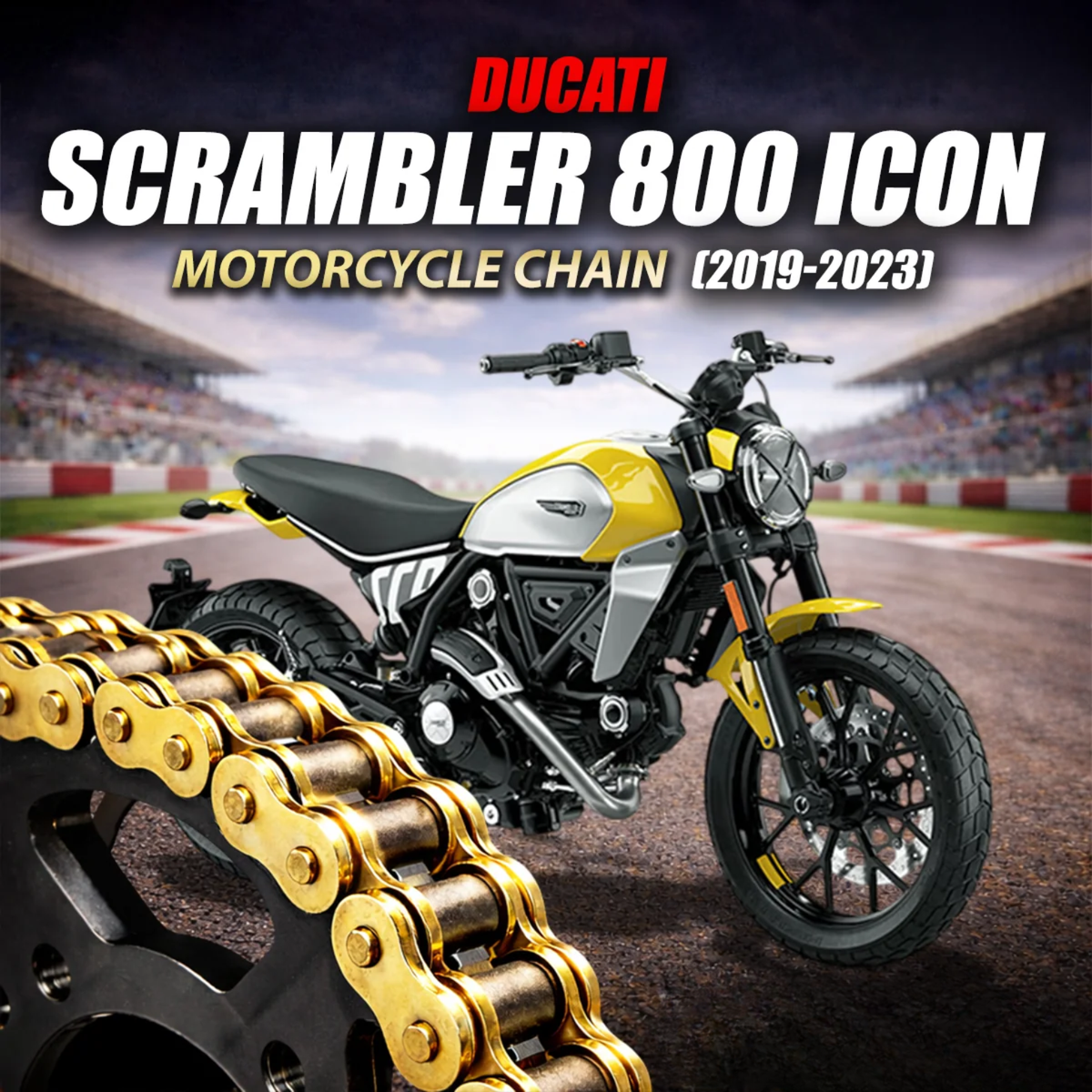 Crank1 Ducati Scrambler 800 Icon (2019-2023) 520 Pitch ZVM-X 106L Chain - Gold