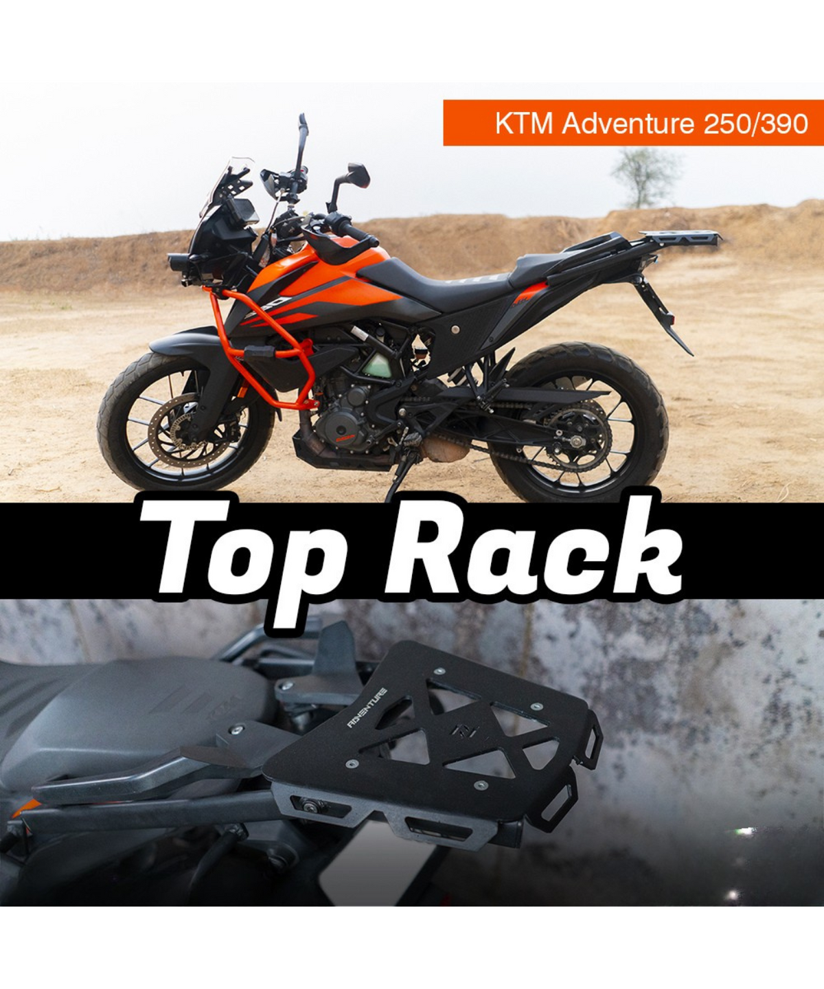 Zana KTM ADV 250/ 390/ 390 X (2025) Top Rack with Aluminium Plate - ZI-8454 - Zana