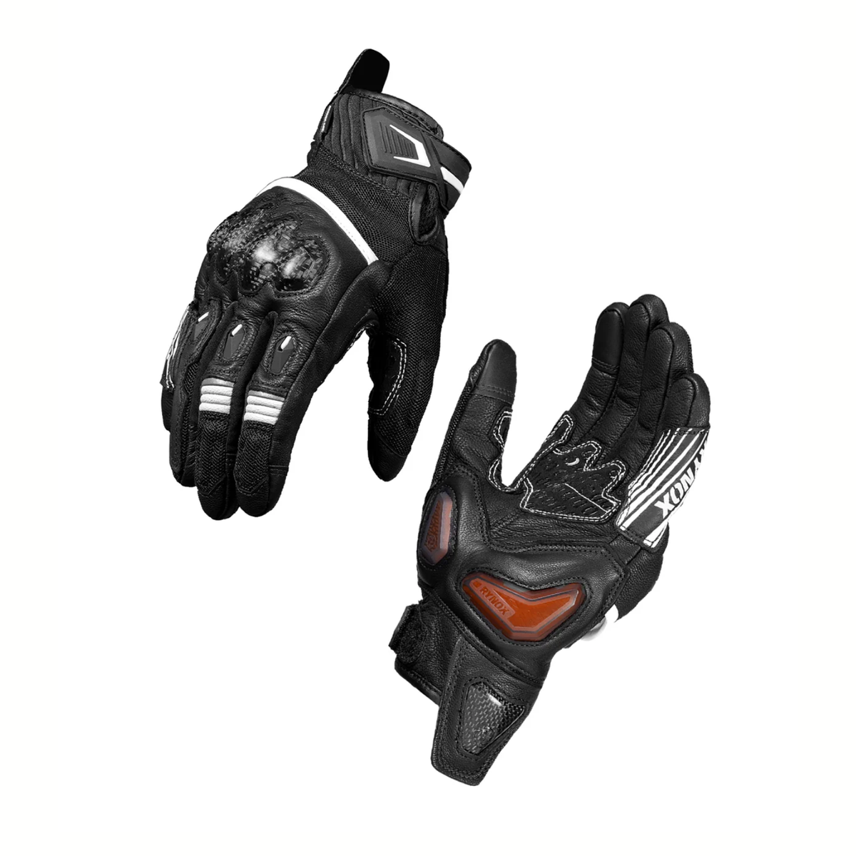 Rynox Tornado Pro 5 Riding Gloves - Black White - Rynox