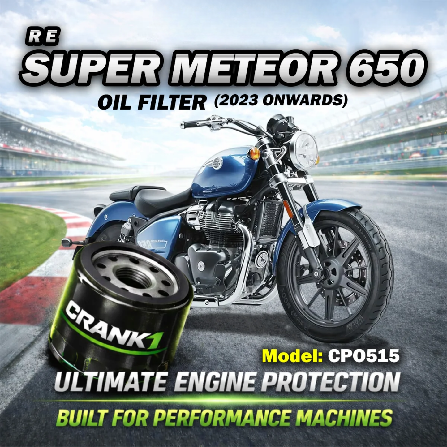 Crank1 Royal Enfield Super Meteor 650 (2023 Onwards) Performance Oil Filters - CPO-515