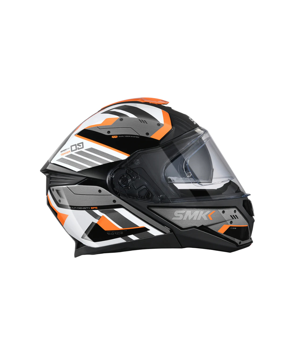 SMK Gullwing Tekker GL217 Gloss Black White Orange Helmet