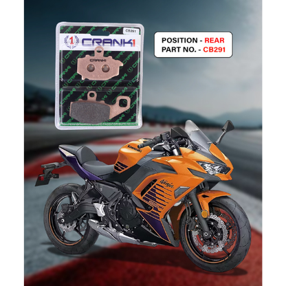 Crank1 Fully Sintered H2 Series Brake Pads for Kawasaki Ninja 650