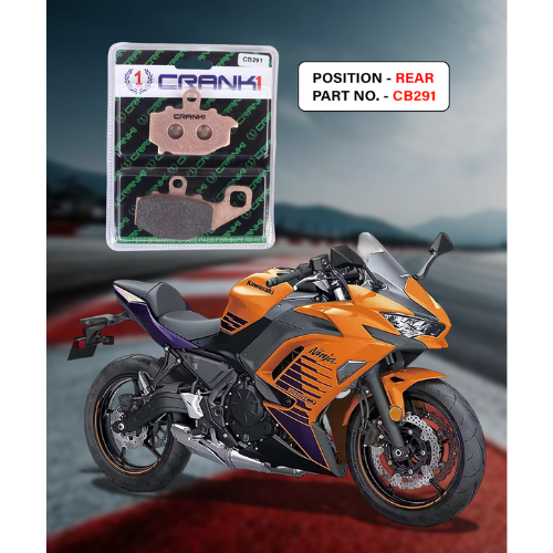 Crank1 Fully Sintered H2 Series Brake Pads for Kawasaki Ninja 650