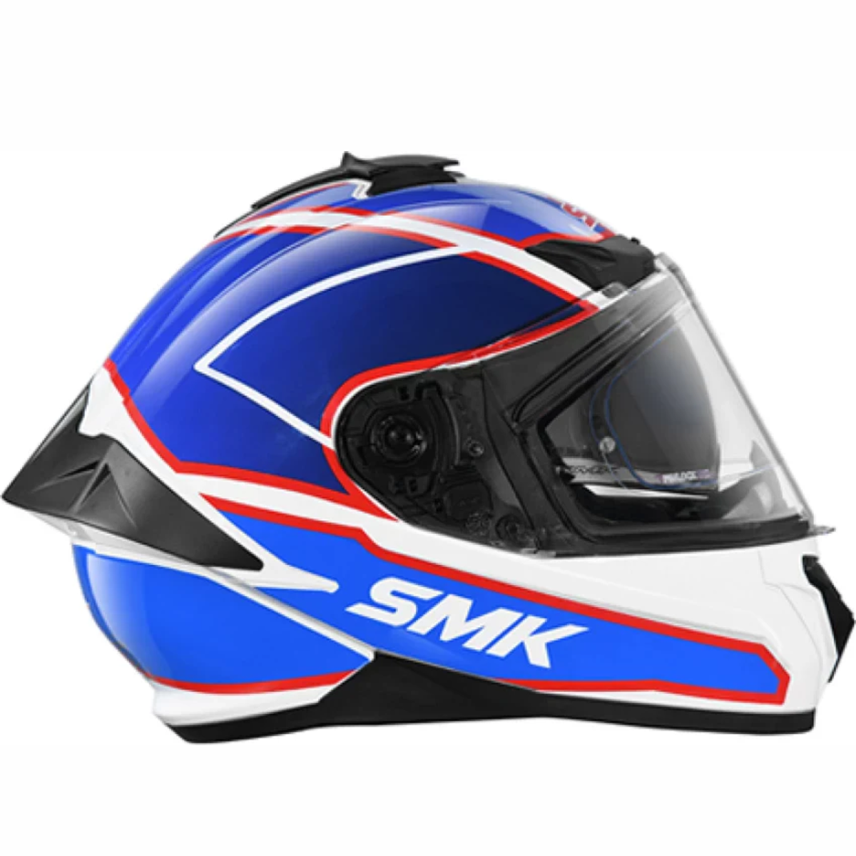 SMK Typhoon Aegis GRPS GL153 Full Face Helmet - Gloss White Blue Red - SMK
