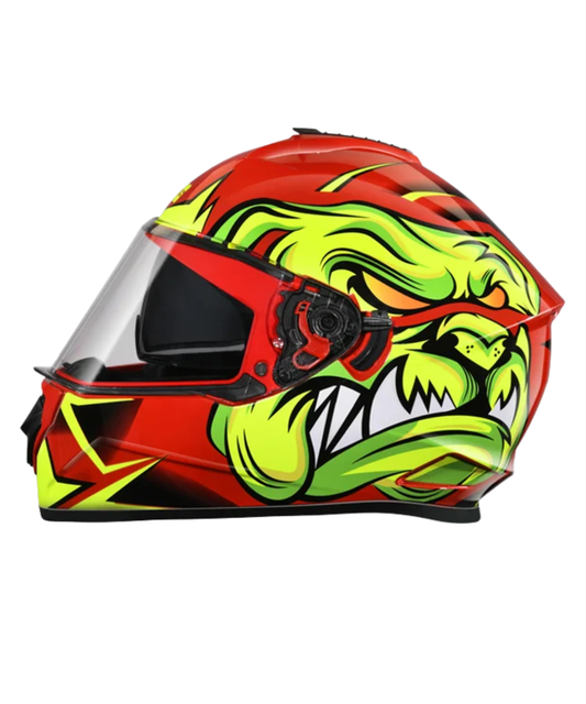 Studds Drifter D1 Decor Graphics Helmet - Gloss Red Yellow N5