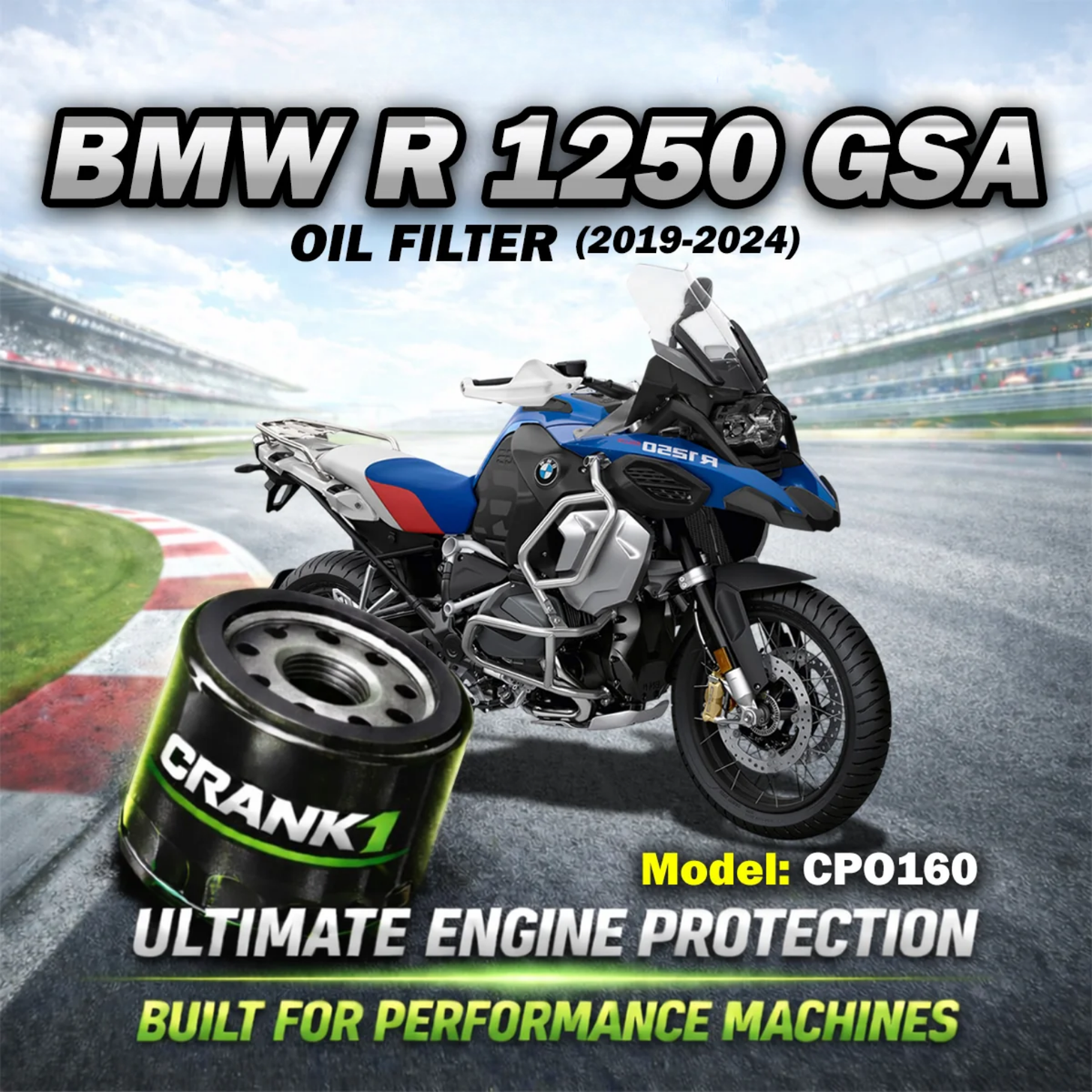 Crank1 BMW R 1250 GSA (2019-2024) Performance Oil Filters - CPO-160