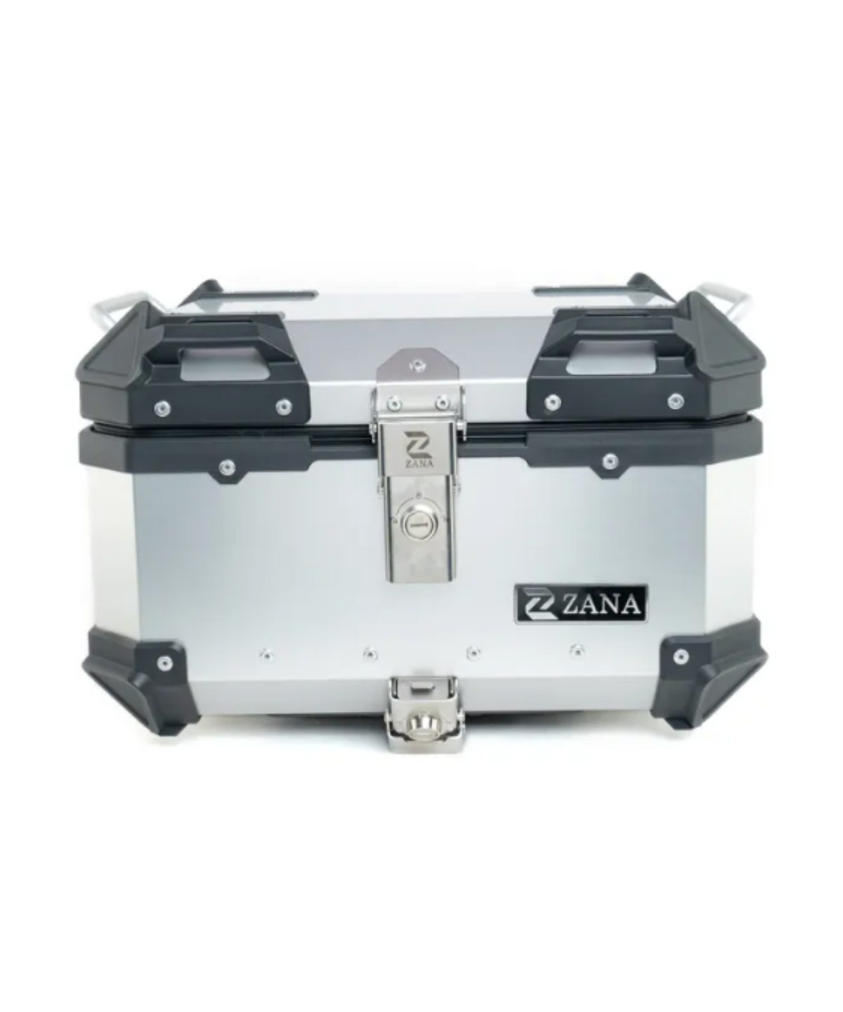 Zana Universal Aluminium L-Flat 35 L Top Box With Back Rest Cushion - Silver - ZI-TB-006 - Zana