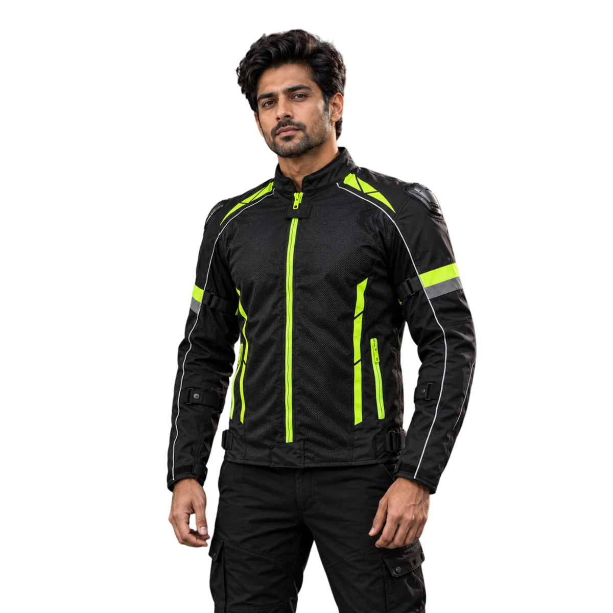Lone Ranger Addon Pro Riding Jacket - Black Neon Green