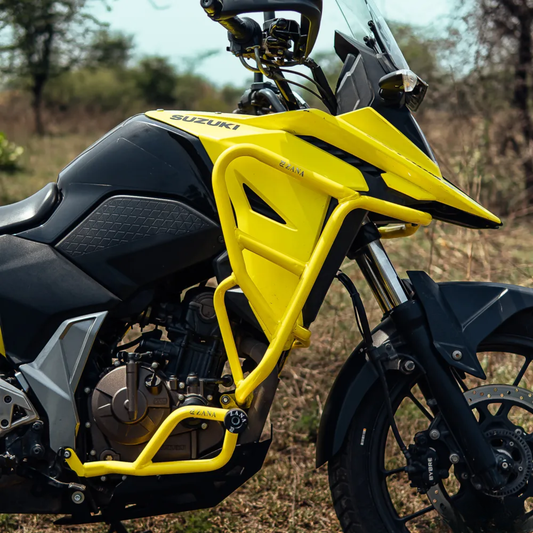 Zana Suzuki V-Strom SX 250 Upper & Lower Crash Guard with Slider Combo - Yellow - ZI-8757 / 8759