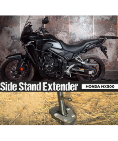 Zana Aluminium & Stainless Steel Side Stand Extender for Honda NX500 - ZI-8473