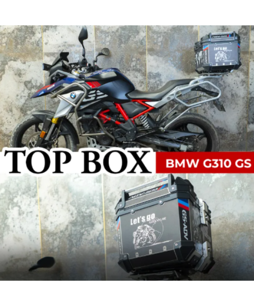 Zana Aluminium 45 Ltr Sticker Top Box L-flat for BMW 310 GS - Black - ZI-TB-015