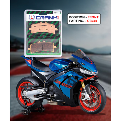 Crank1 Fully Sintered H2 Series Brake Pads for Aprilia RSV4 (2015-2020)