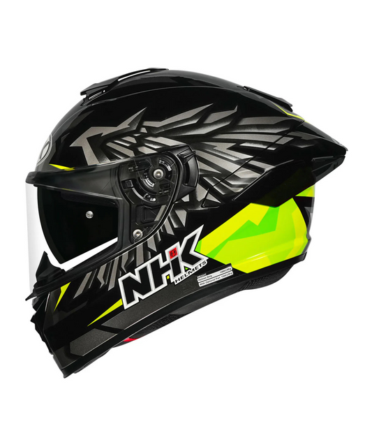 NHK K5R Wingstar Helmet - Black Hiviz Yellow