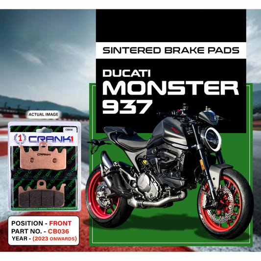 Crank1 Fully Sintered H2 Series Brake Pads for Ducati Monster 937