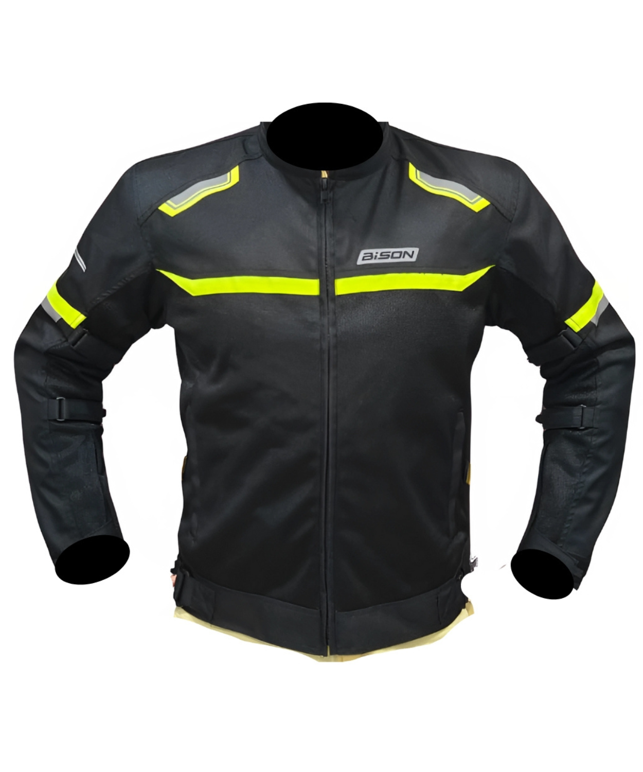 Bison ProGear Comet Level 2 Riding Jacket - Black Hi-Viz Green