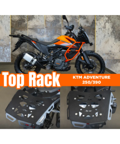 Zana Top Rack With Ms Plate Texture Matt Black V -2 Compatible With Grab Rail KTM ADV 250/390 / 390 X - ZI-8343