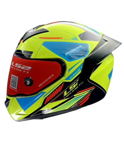 LS2 FF352 Rookie Betha Helmet - Hi Viz Yellow Navy Blue