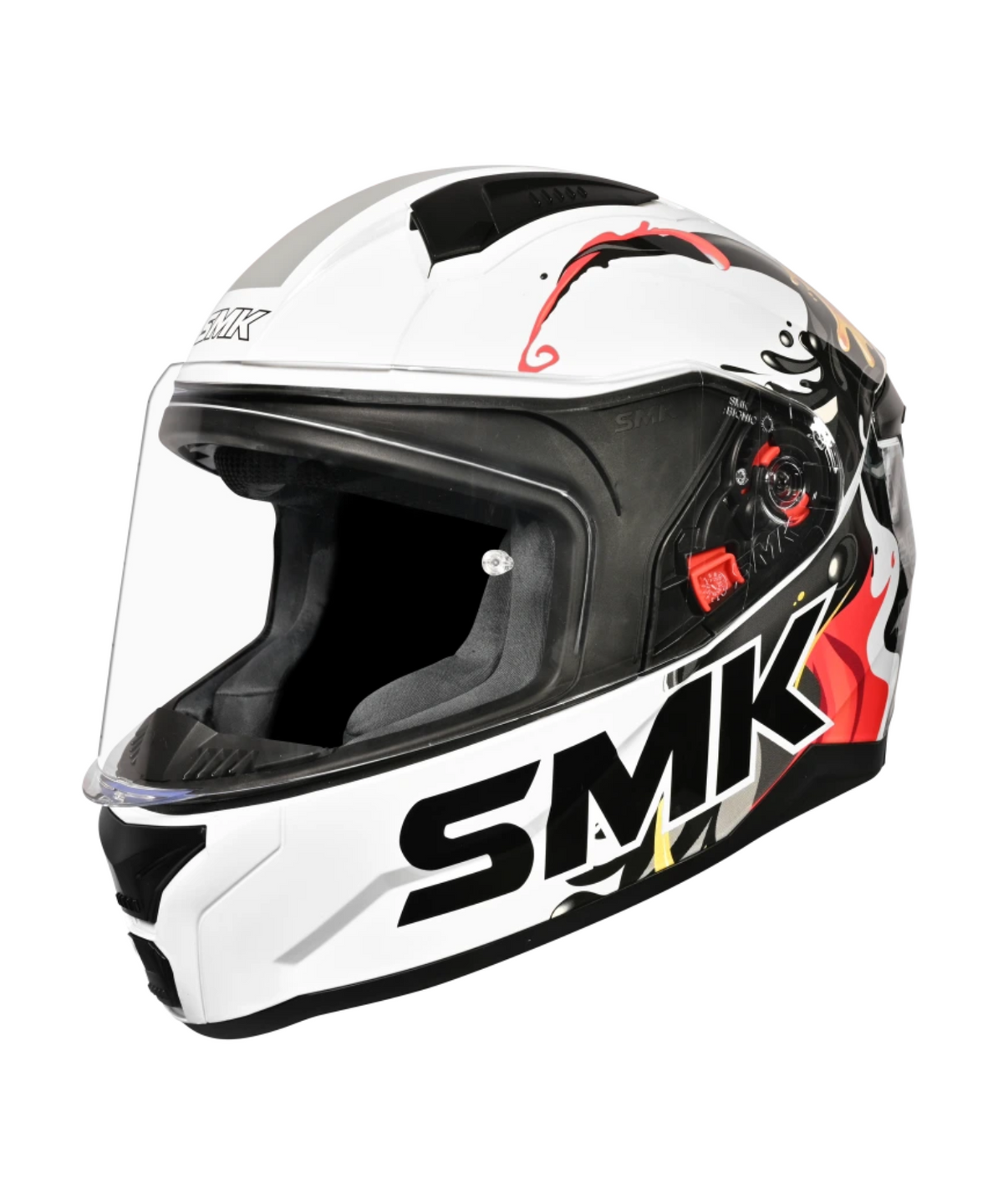 SMK Bionic Youth Splash GL124 Helmet - Gloss Black White - SMK