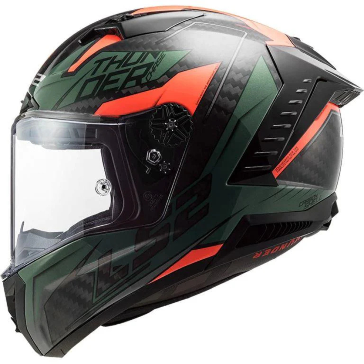 LS2 FF805 Thunder C Chase Helmet - Gloss Green Orange - LS2