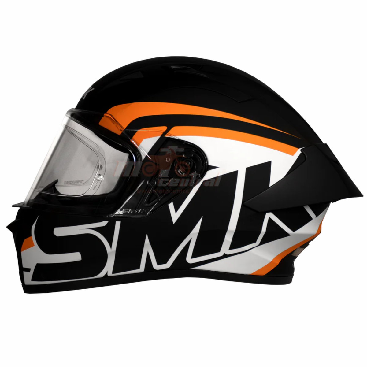 SMK Stellar Stage GL217 Gloss Black White Orange Helmet - SMK