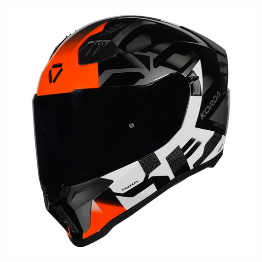 Korda EVO Triton Helmet - Gloss Black White Orange