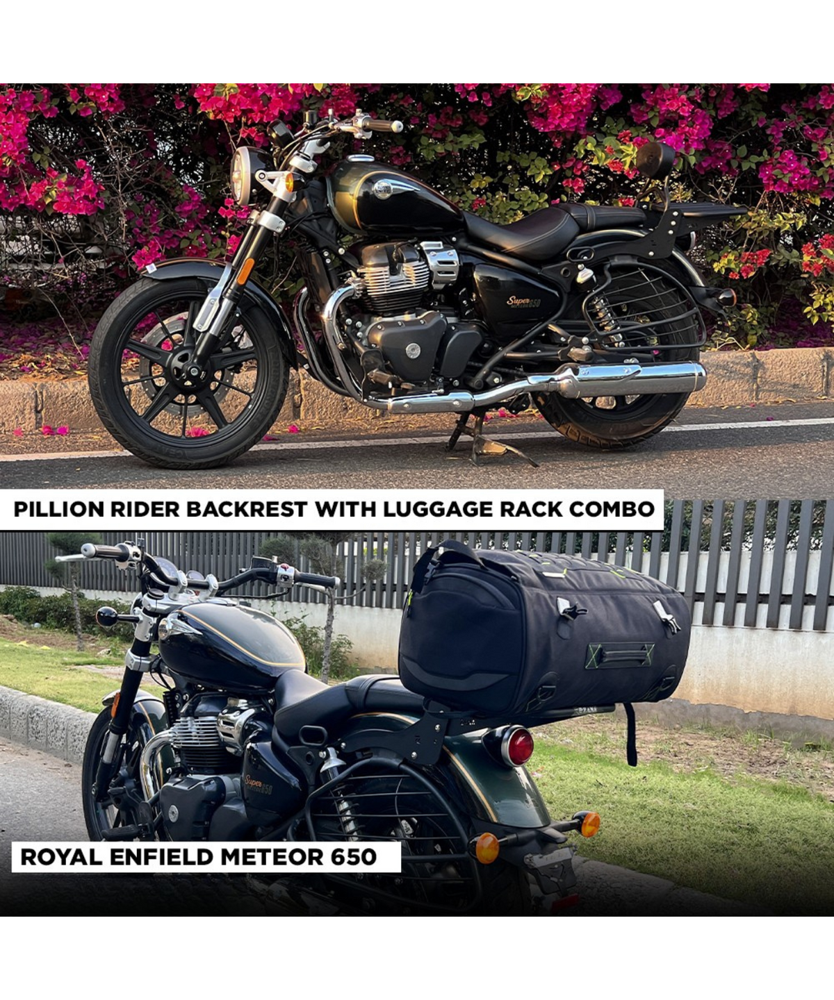 Zana Royal Enfield Meteor 650 Top Rack MS with Pillion Backrest - ZI-8286 - Zana