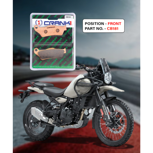 Crank1 Fully Sintered H2 Series Brake Pads for Royal Enfield Himalayan 450 (2018-2020)