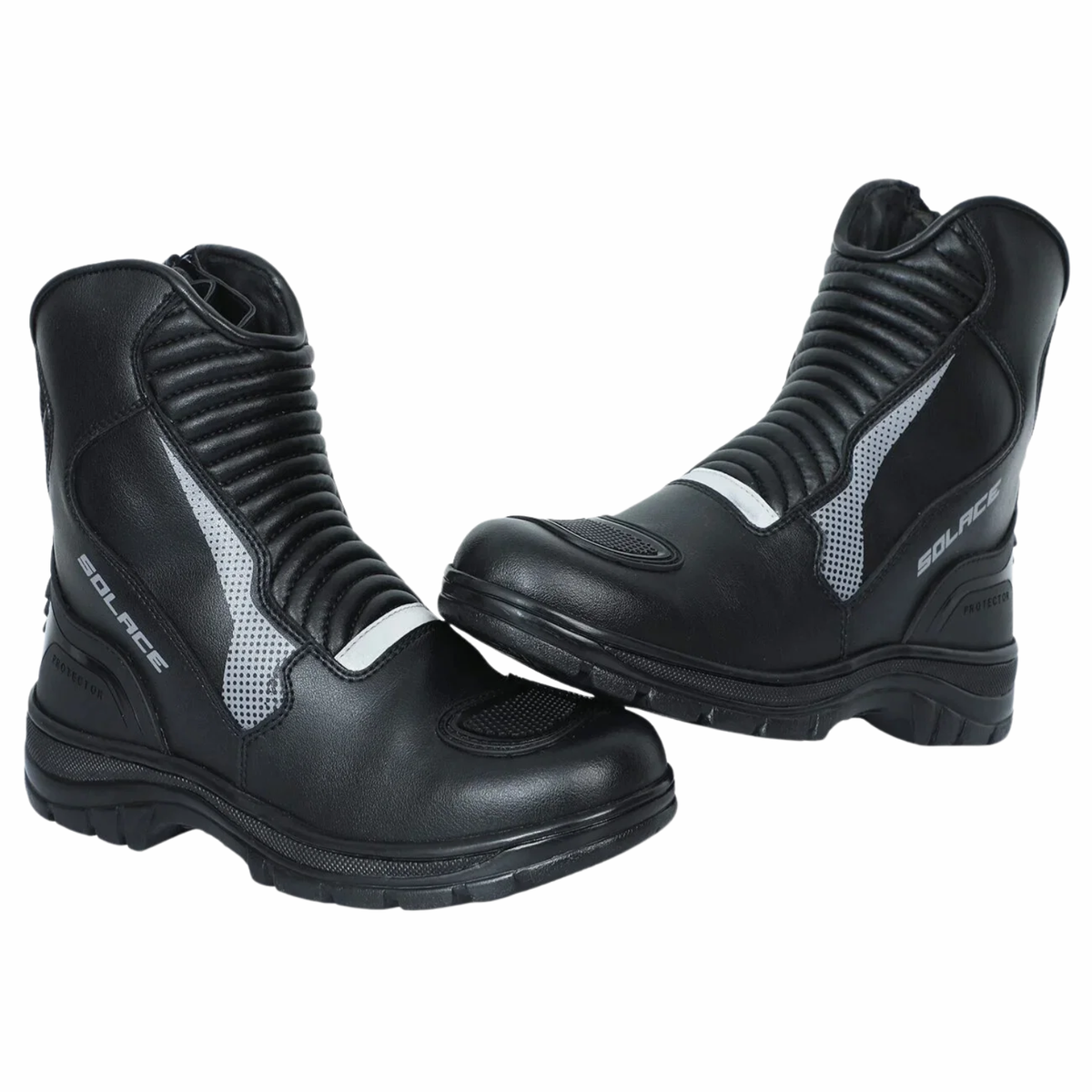 Solace Scout Motorcycle Boots - Black Grey - Solace