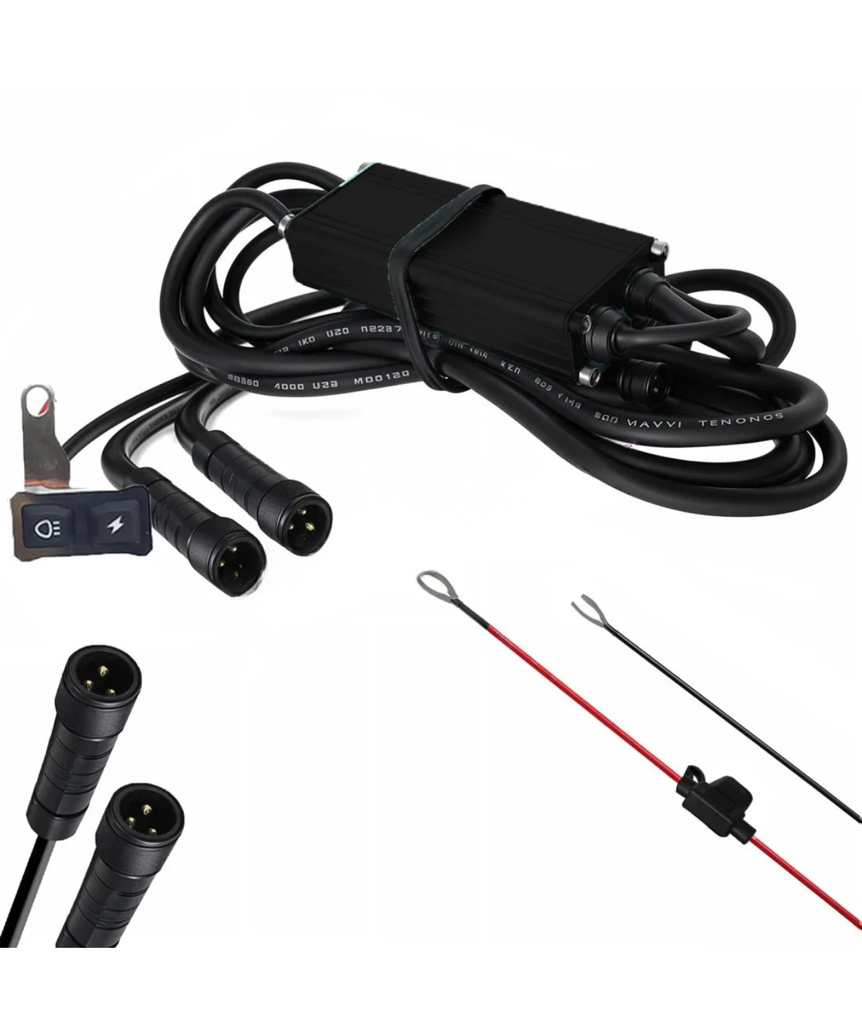 HJG 3 Wire Braided Fog Light Wiring Harness Kit with Couplers & Canbus
