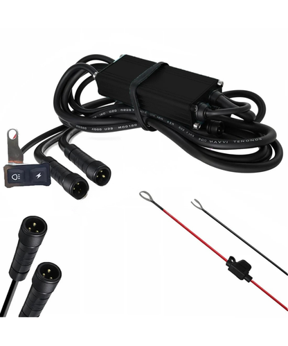 HJG 3 Wire Braided Fog Light Wiring Harness Kit with Couplers & Canbus