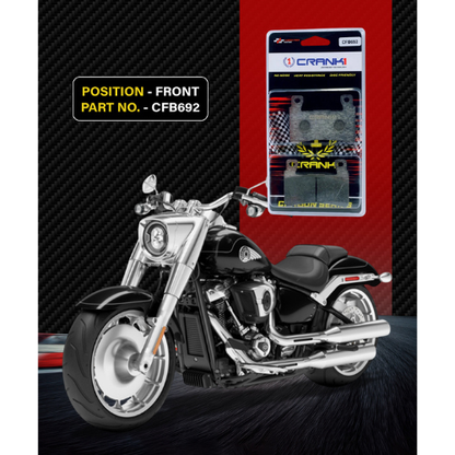 Crank1 Carbon Brake Pads for Harley Davidson Softail Fat Boy (2015-2017)