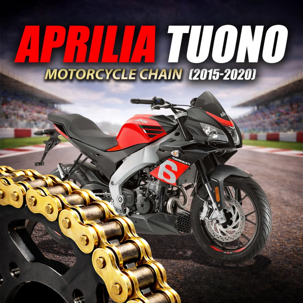 Crank1 Aprilia Tuono (2015-2020) 525 Pitch ZVM-X 108L Chain - Gold