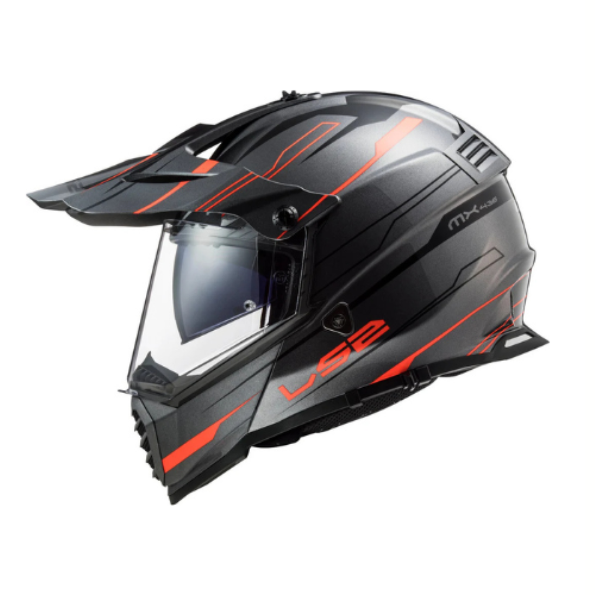 LS2 MX436 Pioneer Evo Dual Sport Helmet - Gloss Knight Titanium Orange - XL (Open Box)