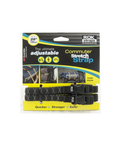 ROK Straps Motorcycle Adjustable Stretch Straps 720mm (28") - Black - 00332