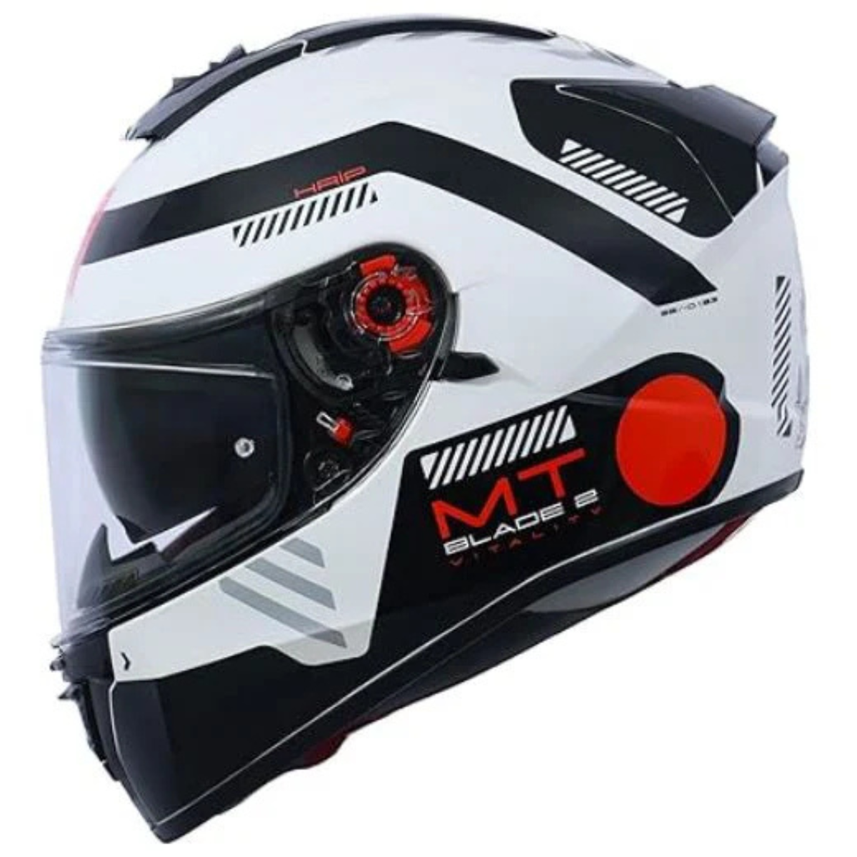 MT Blade 2 SV Vitality A5 Helmet - Gloss White Black Red - MT Helmets