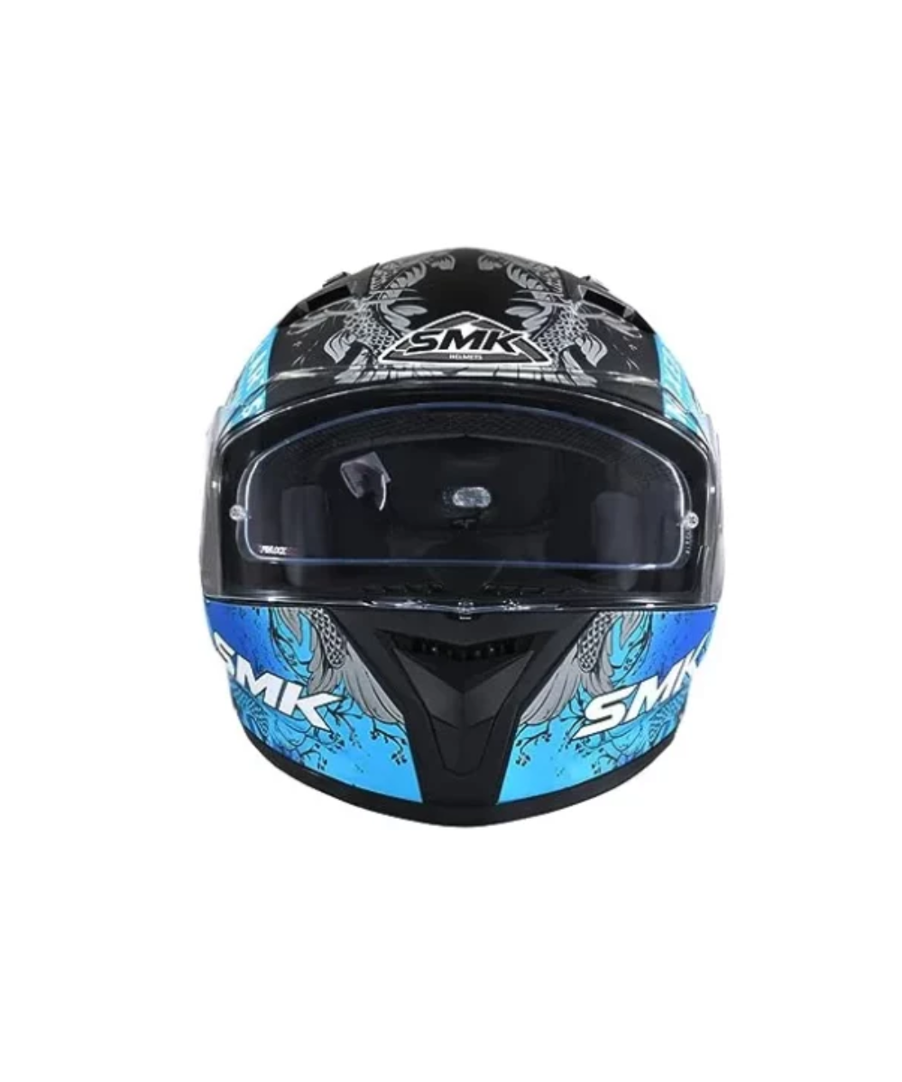 SMK Stellar Samurai Matt Black Grey Blue (MA265) Helmet - SMK