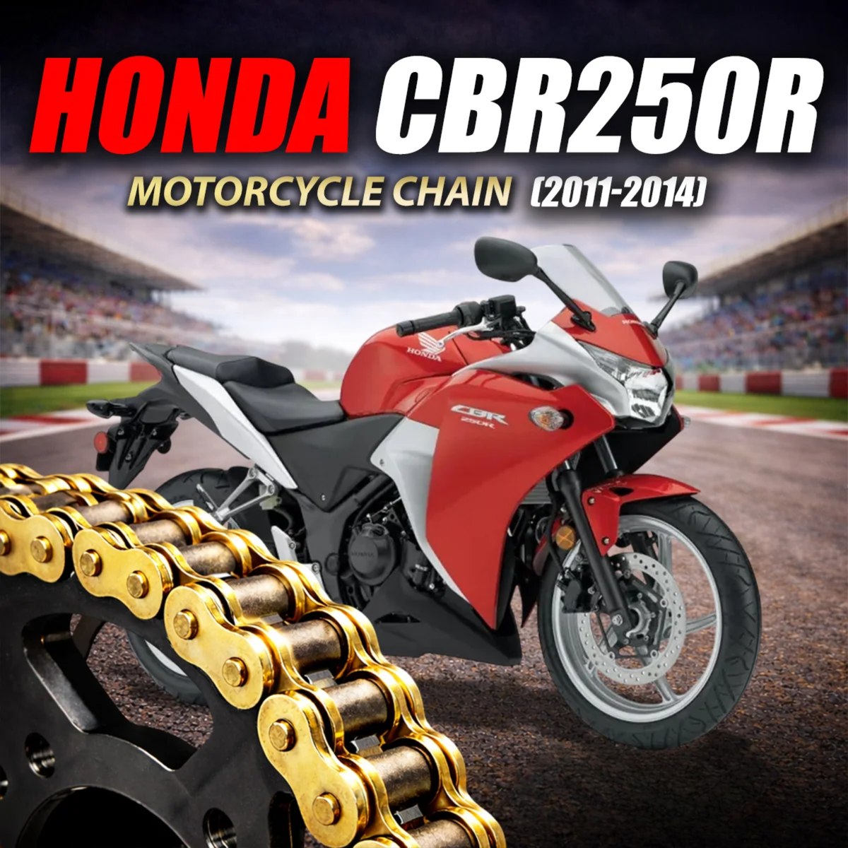 Crank1 Honda CBR 250R (2011-2014) 520 Pitch ZVM-X 112L Chain - Gold