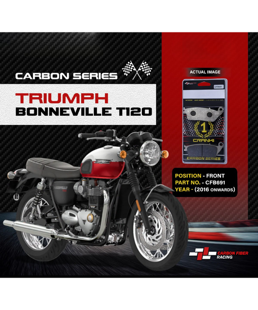 Crank1 Carbon Brake Pads for Triumph Bonneville T120 (2016 Onwords)