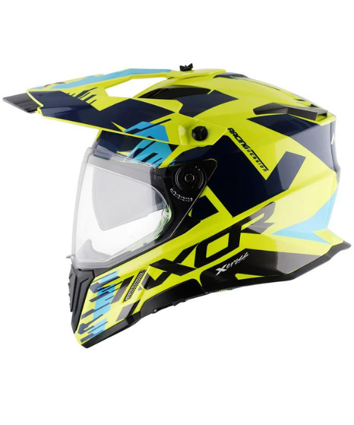 Axor X-cross X1 Dual Visor Helmet - Neon Yellow Blue